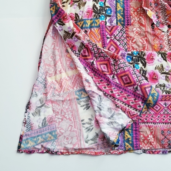 UNCLE FRANK Bohemian Floral Patchwork Midi Dress XS - Picture 11 of 12